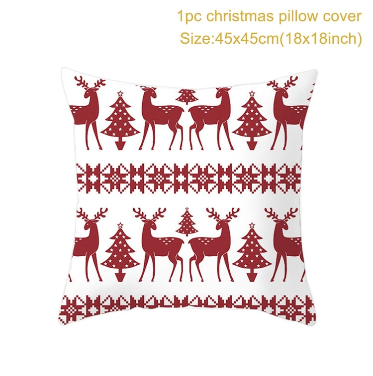 Christmas Cushion Cover Merry Christmas Decorations for Home 2022 Christmas Ornament Xmas Gifts Navidad Noel Happy New Year 2023