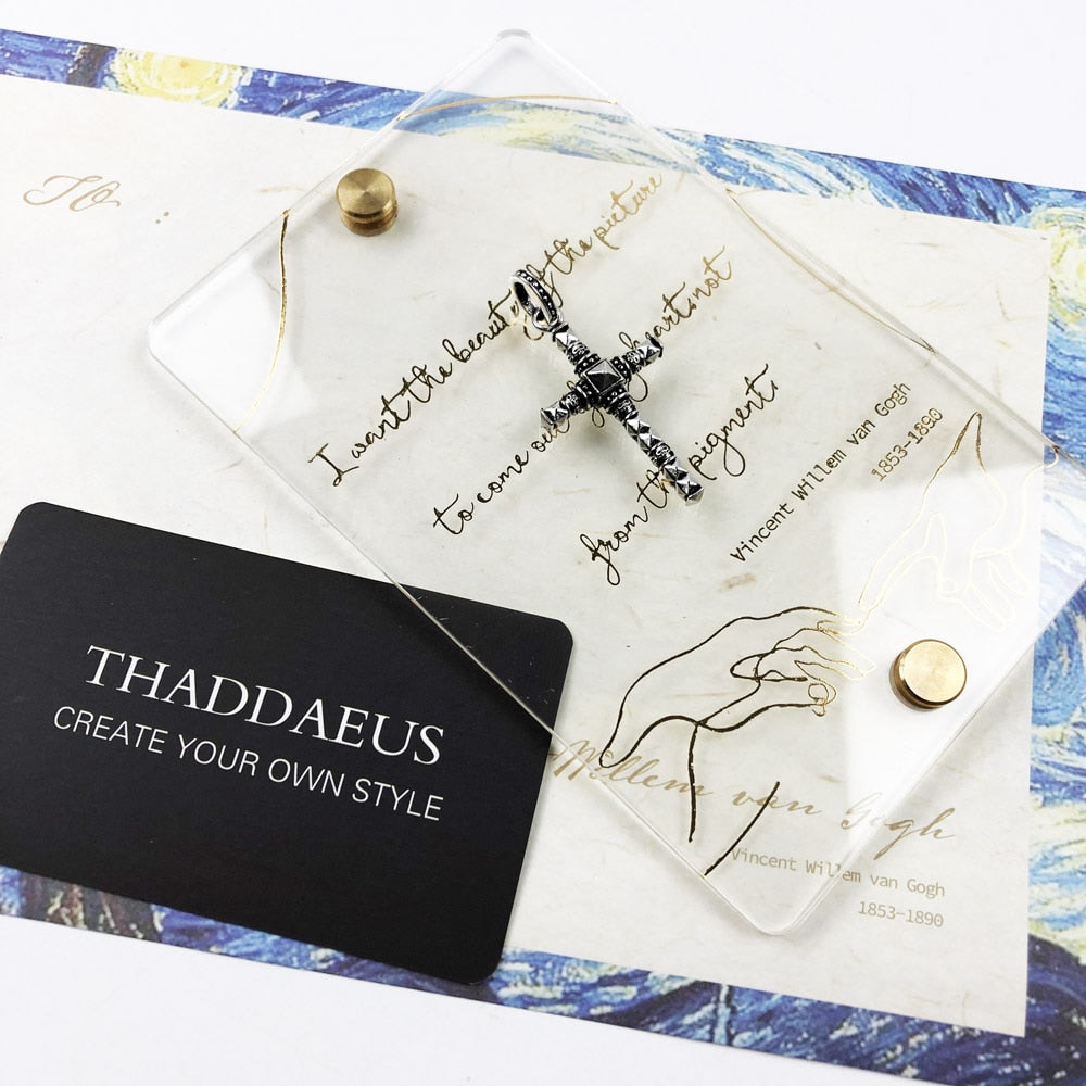 Pendant Black Ethno Studs Look Cross New Fine Jewelry 925 Sterling Silver Gift For Women & Men