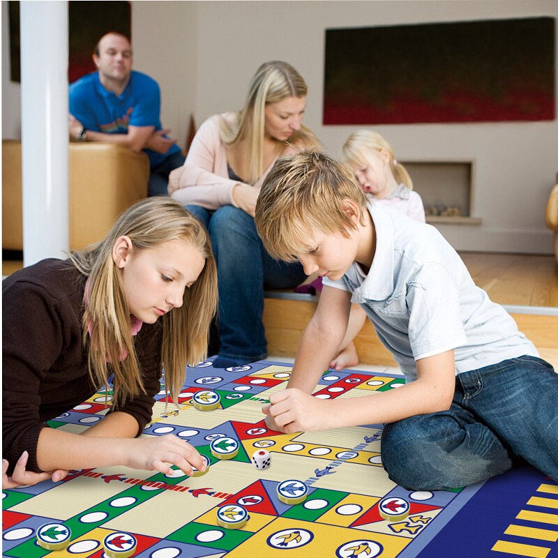 1set New Design Kids Carpet Ludo Board Game Mat for Children Portable Travel Children Toy Chess Family And Party Games