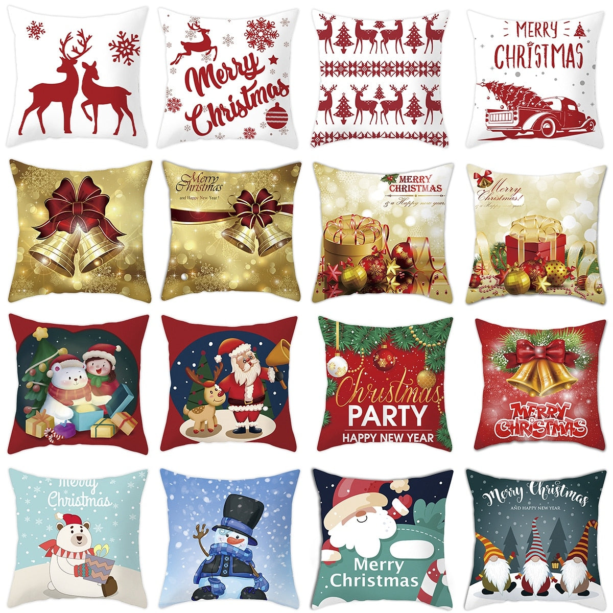 Christmas Cushion Cover Merry Christmas Decorations for Home 2022 Christmas Ornament Xmas Gifts Navidad Noel Happy New Year 2023