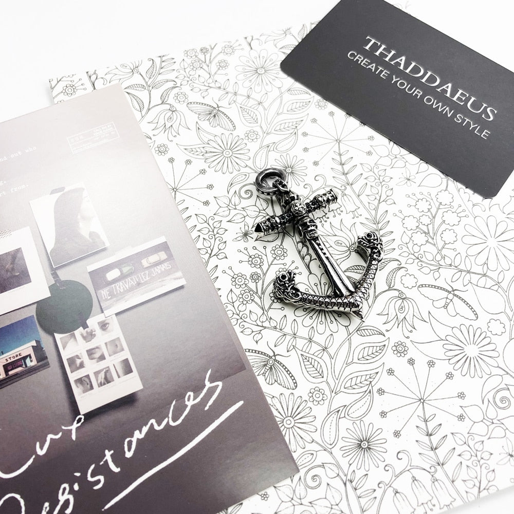 Pendant Skull Anchor Brand New Fashion Punk Jewelry Europe 925 Sterling Silver Accessories Rebel Gift For Woman Men