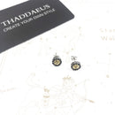 Ear Studs Cross Black Stones Gold Europe Style Delicate Myths Fine Jewerly For Women Men Vintage 925 Sterling Silver Gift