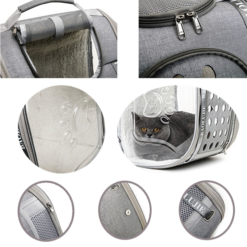 Cat Backpack Breathable Pet Travel Transport Shoulder Bag With Window Portable Carrier For Cats - anconmall
