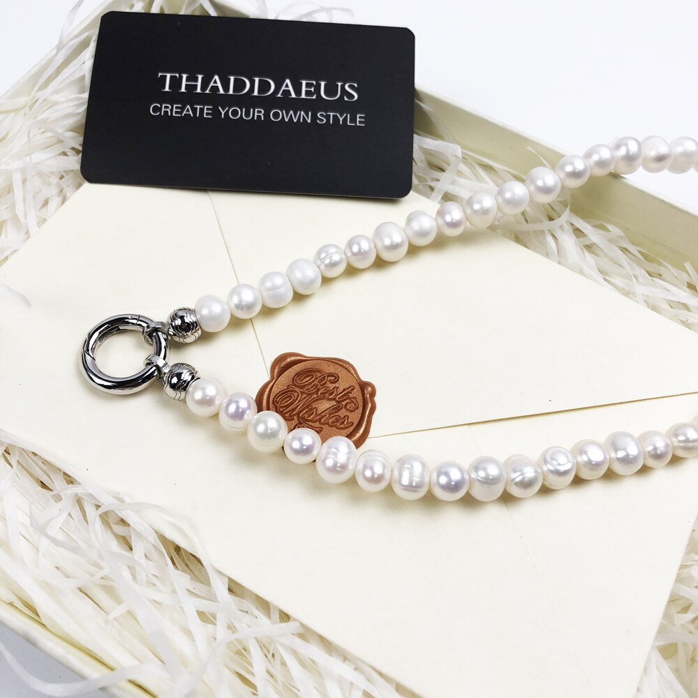 Strand Necklace Real Freshwater Pearl Brand New 925 Sterling Silver Fashion Jewelry Europe Style Glam Gift For Women Friend