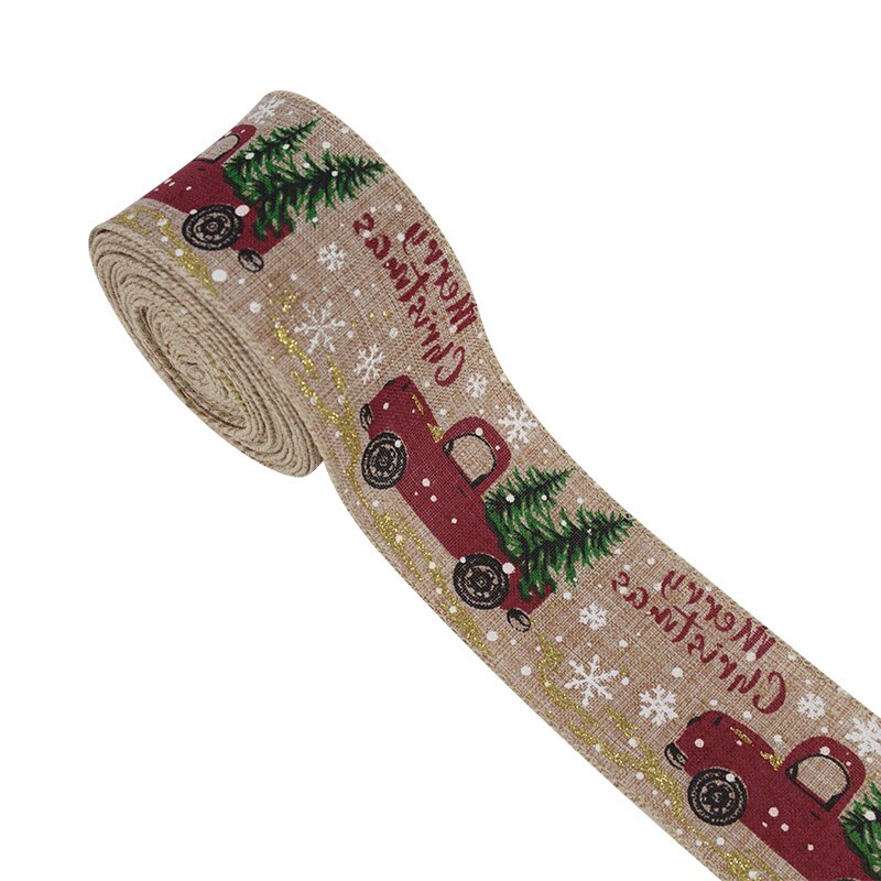 5M Christmas Burlap Ribbons DIY Gift Wrapping Wedding Party Decoration for Home Christmas Tree Ribbon Garland Wreath Bows Craft