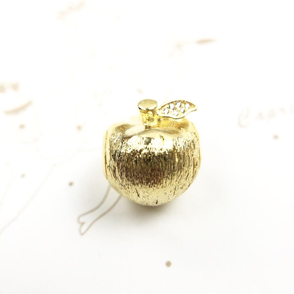 Bead Apple Gold Color 925 Sterling Silver Charms Europe Jewelry Accessories Gift For Women