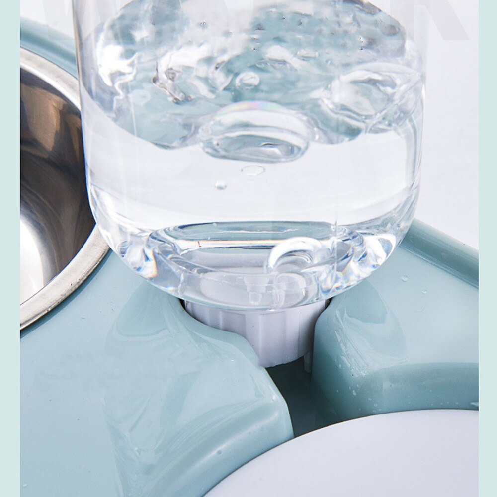 Pet Bowl Three Bowl Automatic Feeder and Water Anti Overturning Pet Dog Moisture Proof Mouth Stainless Steel Bowl for Cats - anconmall
