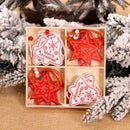 12Pcs Christmas Snowflakes Wooden Pendants Xmas Tree Hanging Ornaments Christmas Decorations for Home Navidad Gift New Year 2023