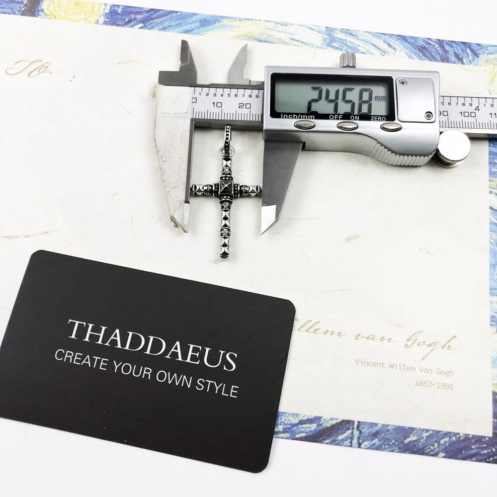 Pendant Black Ethno Studs Look Cross New Fine Jewelry 925 Sterling Silver Gift For Women & Men