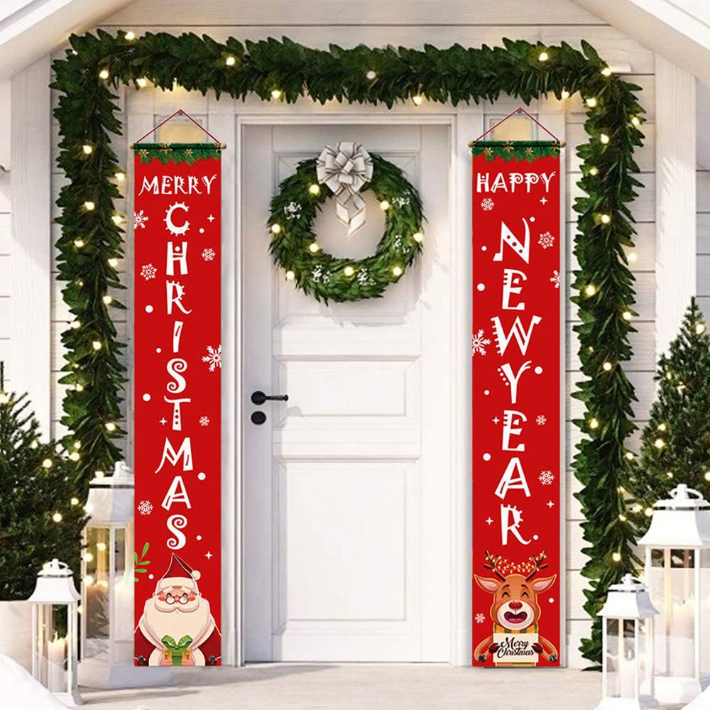 Santa Claus Christmas Banner Merry Christmas Decor For Home 2022 Christmas Ornaments Door Decor Xmas Navidad Noel Gifts New Year