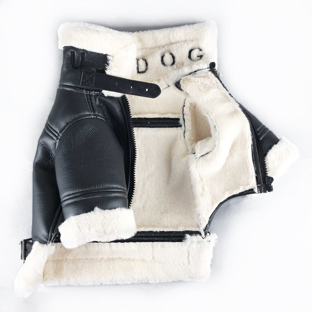 Soft Lapels Faux Fur Coat Black Thickened Warm Coats Dog Jackets for Puppies Teddy French Bulldog - anconmall