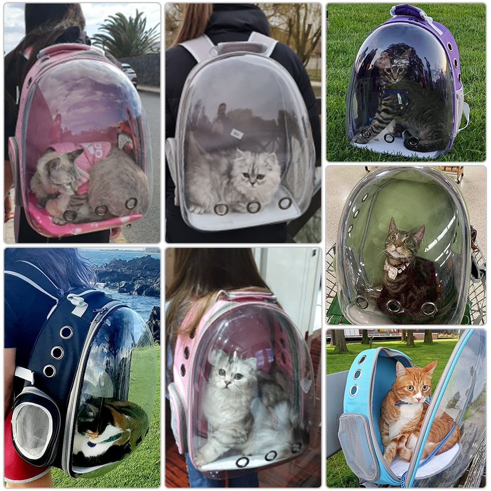 Cat Carrier Bags Breathable Pet Carriers Small Dog Cat Backpack Travel Space Capsule Cage Pet Transport Bag Carrying For Cats - anconmall