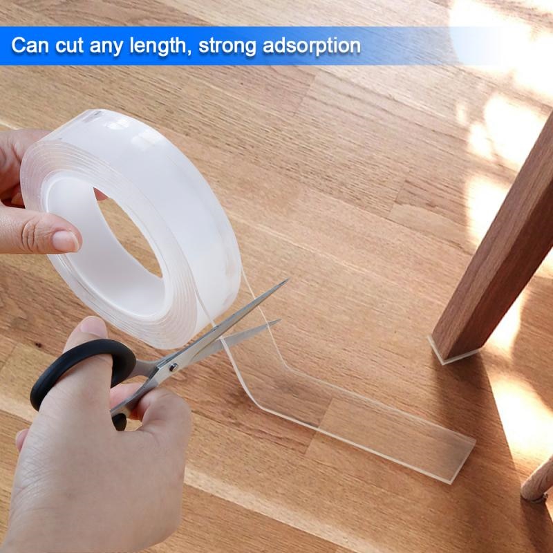 Nano Tape For Bathroom Kitchen Tracsless Double Sided Tape Transparent No Trace Reusable Waterproof Adhesive Tapes Cleanable