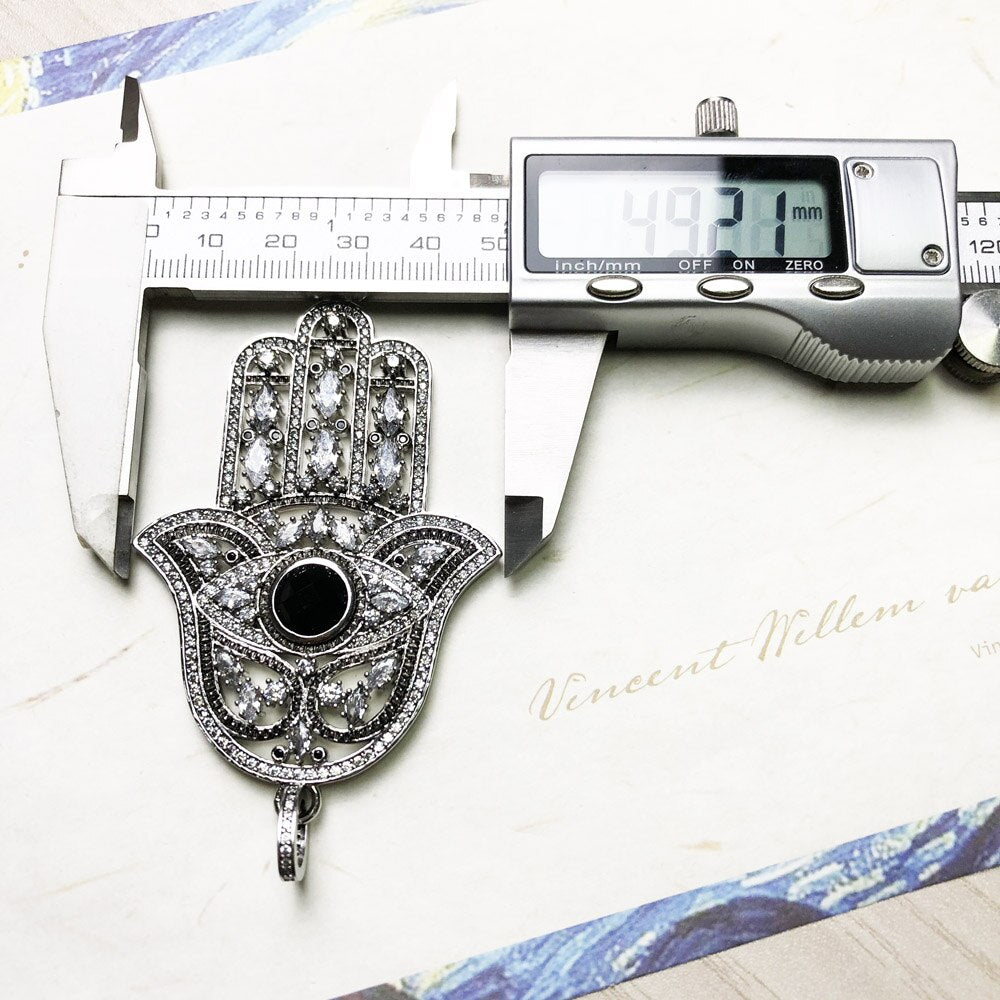 Pendant Black Hand of Fatima Brand New Fashion Jewelry Europe Vintage Accessories 925 Sterling Silver Gift For Woman Men