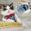 Fashion Cat Harness and Leash Set Bow Tie Adjustable Cute Cats Collar Outdoor Walking For Kitten Cats Accessories Supplies - anconmall
