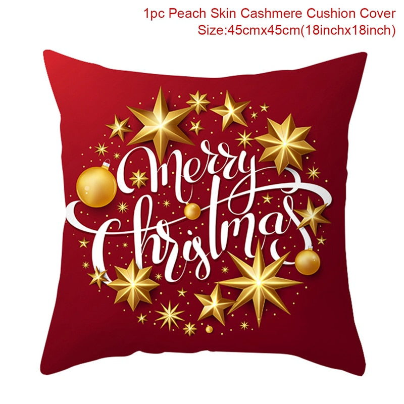 45*45 Christmas Cushion Cover Christmas Decorations for Home Throw Pillows Sofa Home Decor Christmas Pillowcase Pillow Cover