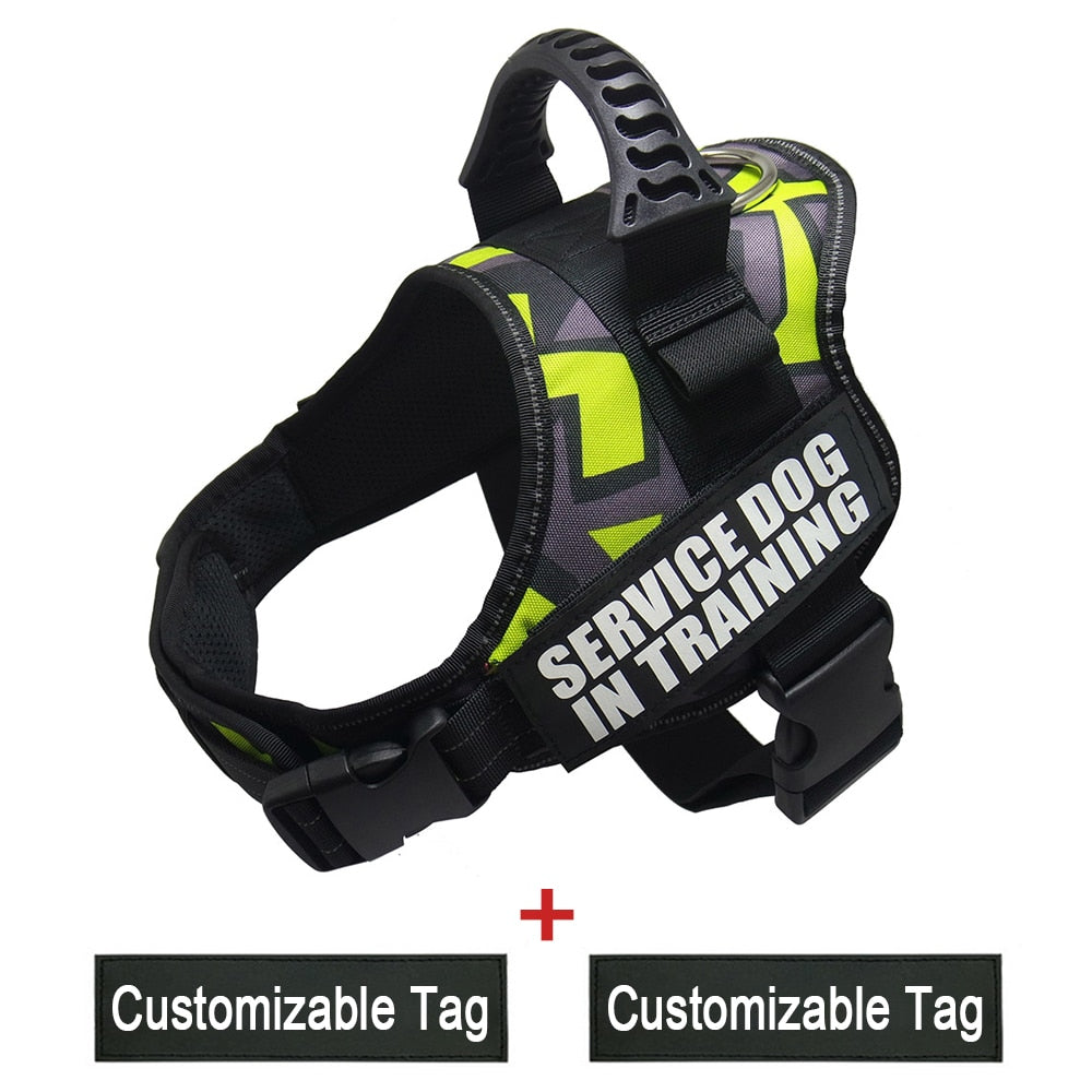 Reflective Adjustable Dog Nylon Harnesses with Customizable Name Labels Dog Vest Strap for Large Medium Small Dogs Drop-Shipping - anconmall