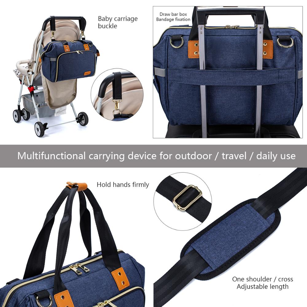 Hot LEQUEEN Diaper Bag Messenger Bag Shoulder Bag Multi-functional Large Capacity Outigong Baby Crib Sleeping Bag Dropshipping