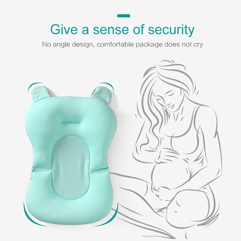 New Baby Shower Bath Tub Pad Non-Slip Bathtub Seat Support Mat Newborn Safety Security Bath Support Cushion Foldable Soft Pillow