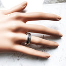 Black CZ Lane Ring,Europe Style Vintage Jewelry Fine Jewerly Gift For Men And Women In 925 Sterling Silver