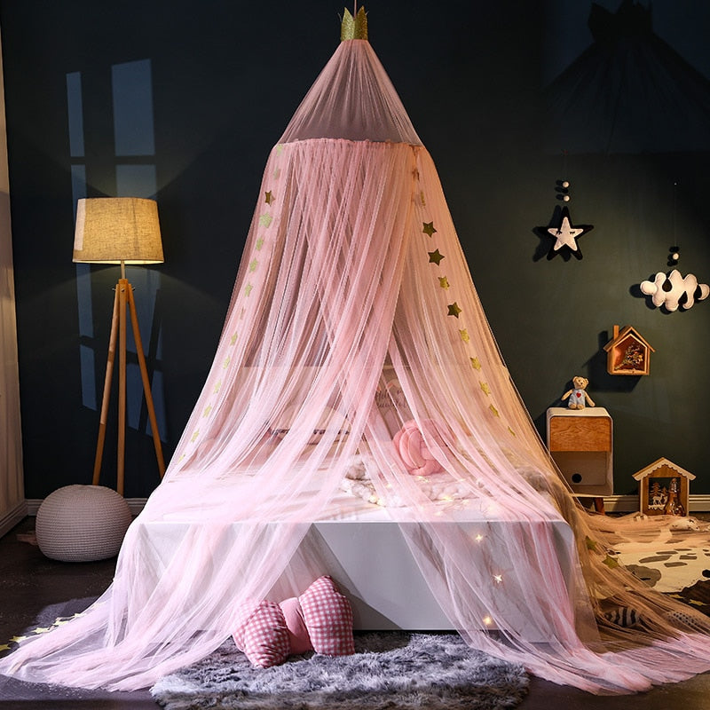 7 Colors Baby Bed Hanging Mosquito Net Dome Bed Canopy Mosquito Net Bedcover Curtain Round Crib Netting Tent Kids Room Decor