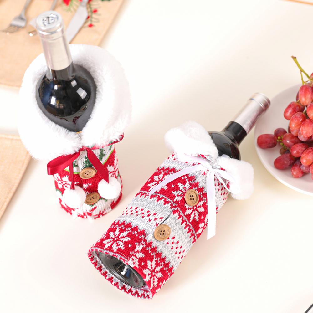 Christmas Snowman Wine Covers Santa Claus 2022 Merry Christmas Kitchen Christmas Decor for Home Table Cristmas New Year 2023