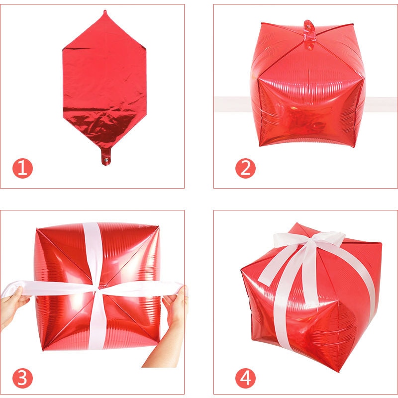 128pcs Christmas Balloon Garland Arch Kit with Gift Box Candy Star Foil Balloons Christmas Decoration for Home New Year Navidad