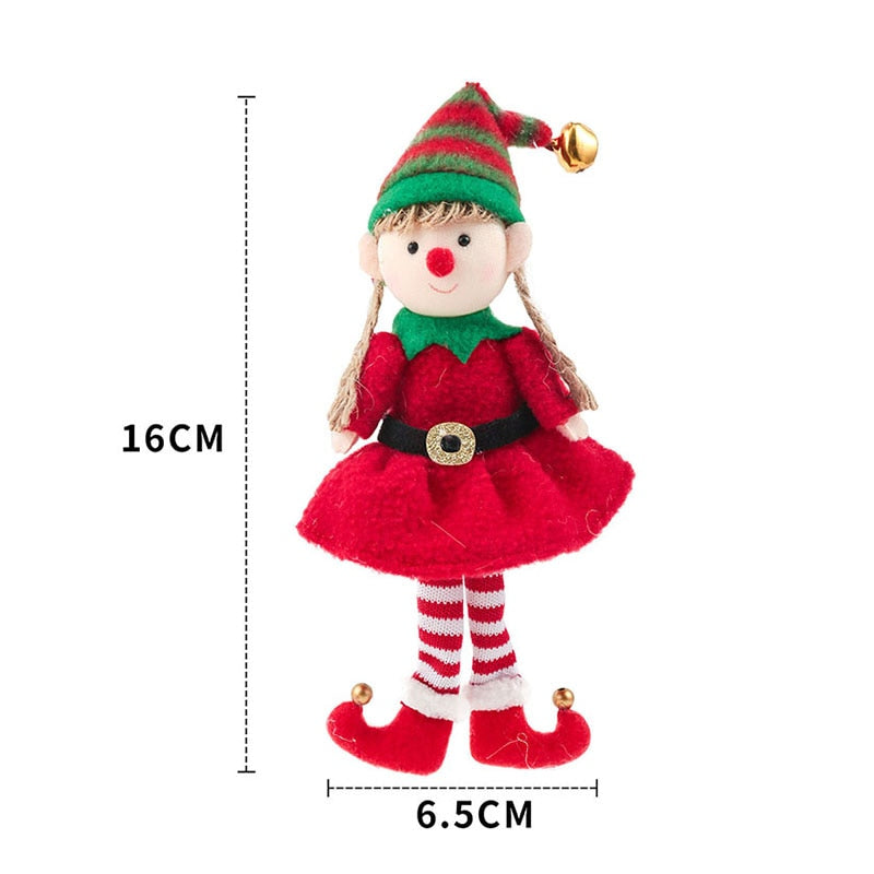 New Year 2023 Christmas Elf Doll Ornaments Xmas Tree Hanging Pendant Navidad 2022 Santa Kids Gift Christmas Home Decoration