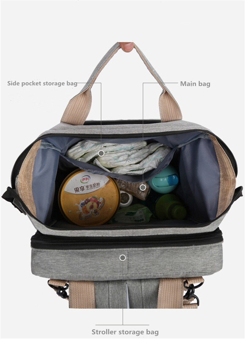 Large Capacity Maternity Bag Diaper Bag Waterproof Baby Bed Bags Baby Care Handbag Diaper Changing Bag Baby Backpack