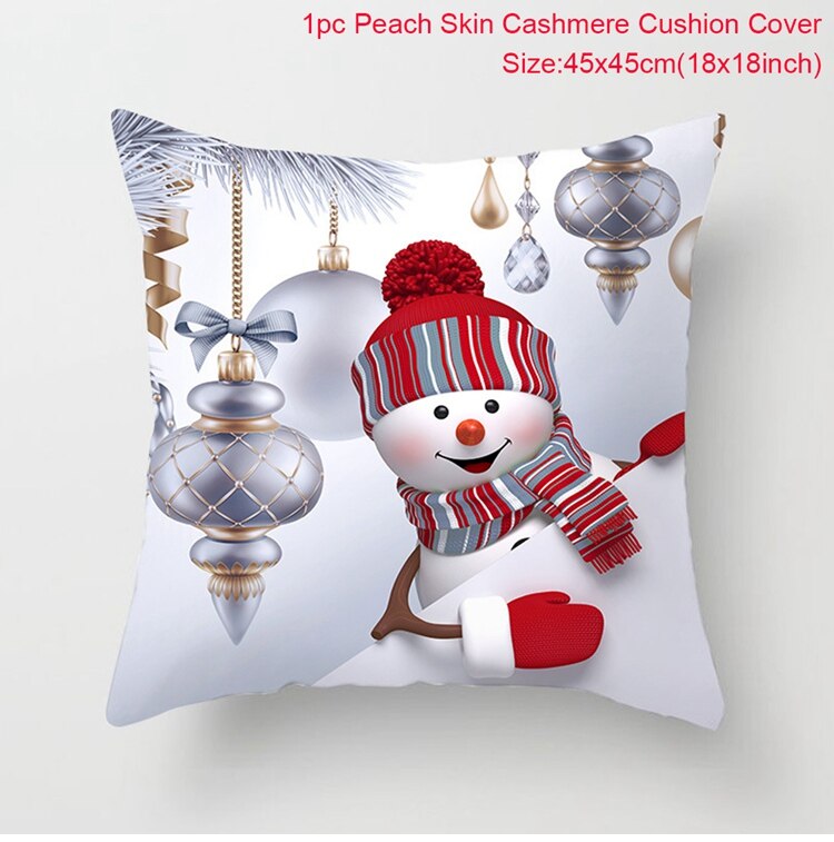 Santa Claus Snowman Cushion Cover Merry Christmas Decorations For Home Navidad 2022 Christmas Ornaments Xmas Gift New Year 2023