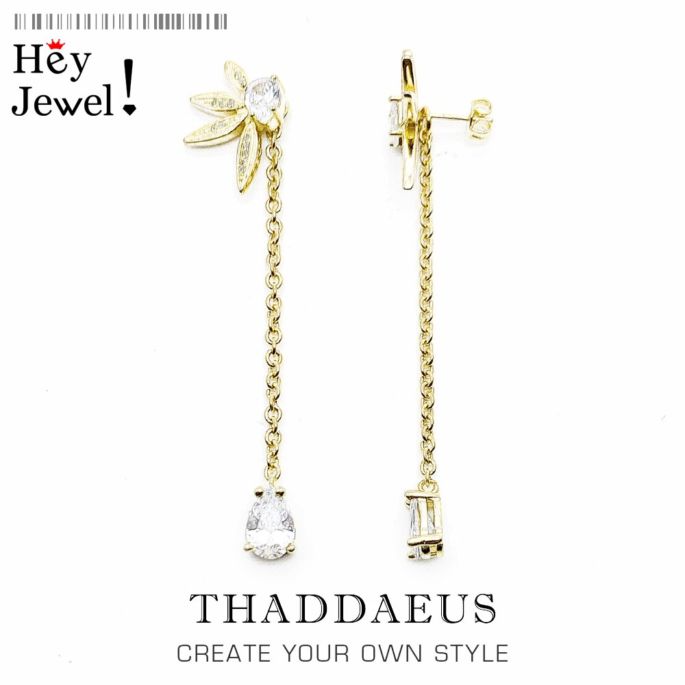 Earrings Leaves With Water Drop Europe Fine Jewelry For Women Autumn New Sterling Silver 925 Gift