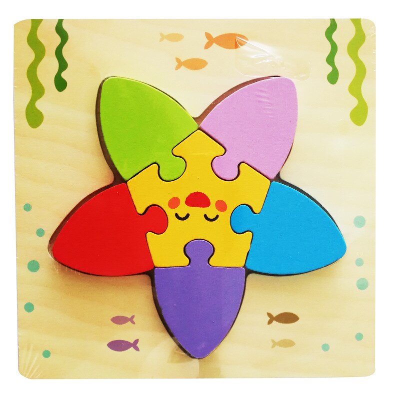 3D Shape Cognition Board Children's Jigsaw Puzzle Wooden Toys Kids Educational Toy Baby Montessori Learning Match Tangram Toys