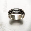 Black CZ Lane Ring,Europe Style Vintage Jewelry Fine Jewerly Gift For Men And Women In 925 Sterling Silver