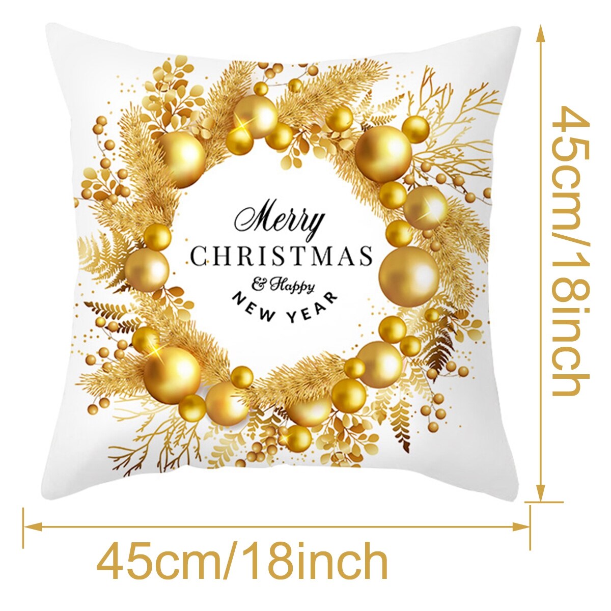 White Golden Xmas Cushion Cover 2022 Merry Christmas Decorations for Home Christmas Ornaments Navidad Xmas Gift New Year 2023