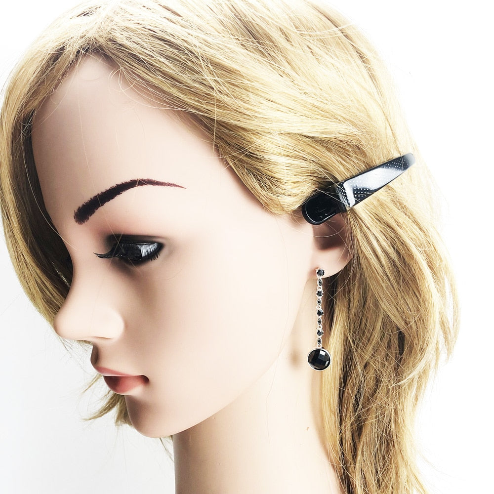 Drop Earrings Black Star,Europe Style Karma Good Fashion Jewelry Bohemia Gift For Women In 925 Sterling Silver