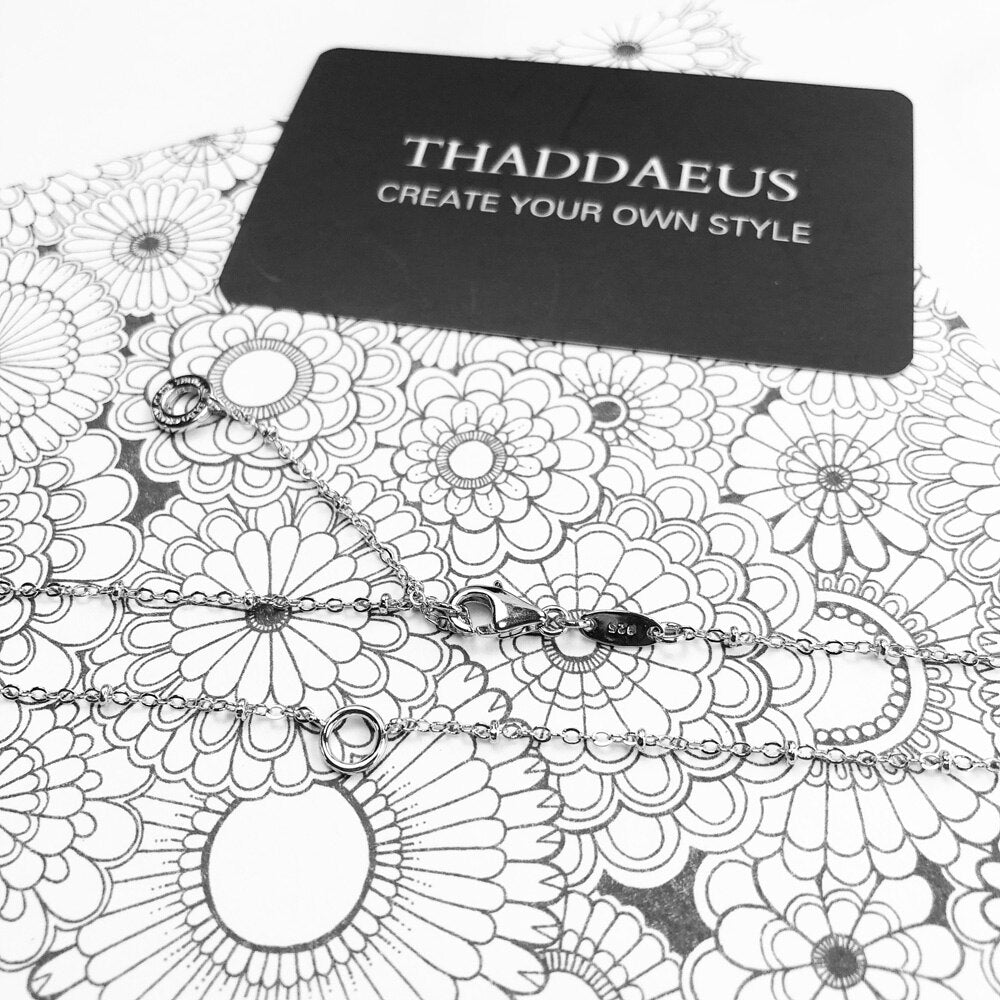 Charm Necklace Filigree Chain,Winter Fashion Carrier Jewelry Europe 925 Sterling Silver Gift For Women