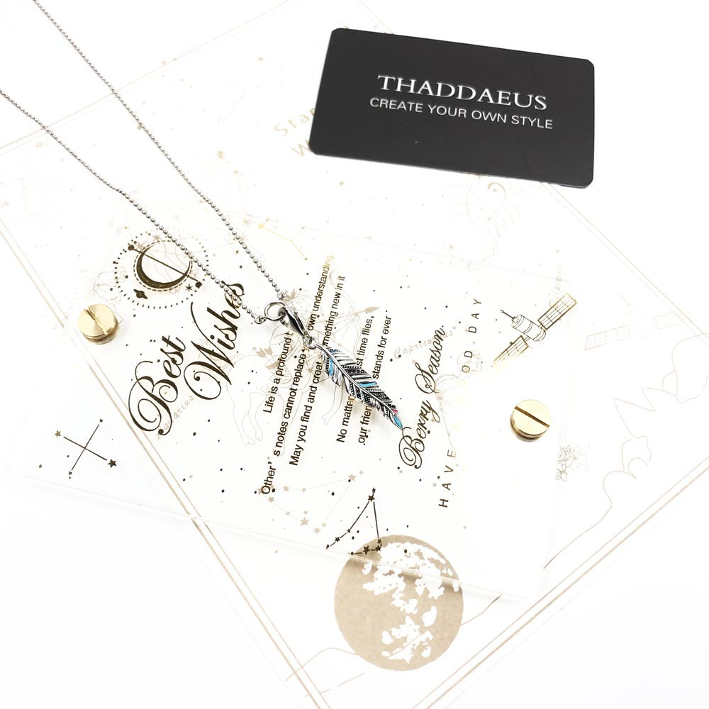 Necklace Ethnic Feather Summer Brand New Eye-Catching Fine Jewelry Europe 925 Sterling Silver Bohemia Gift For Women