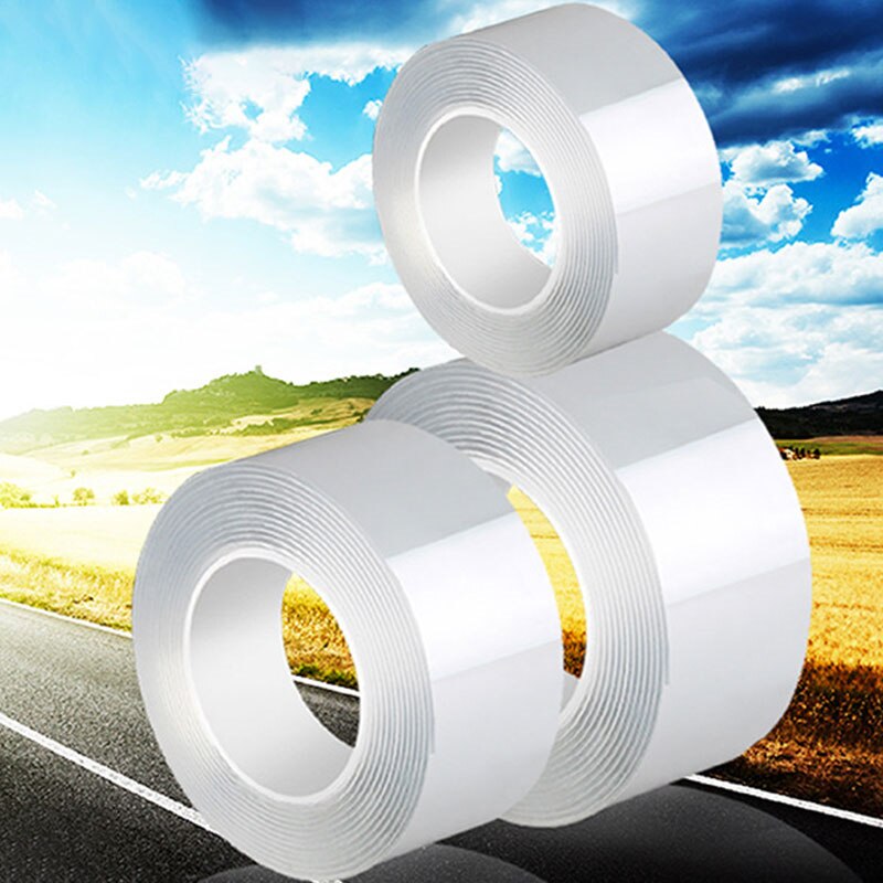 Nano Tracsless Tape Double Sided Tapes Transparent No Trace Reusable Waterproof Bathroom Cleanable Home Decoration Adhesive Tape