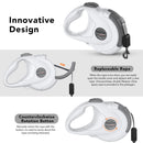 13ft Retractable Dog Leash Rope with Highly Reflective Threads One Button Lock &amp; Release Trimmable Nylon Large Dog Walking Leash - anconmall