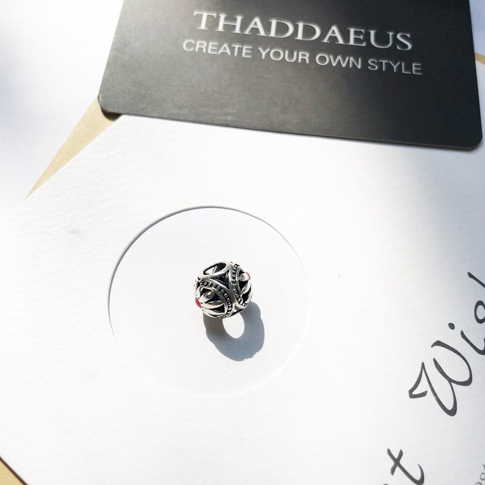 Beads Red Petals Flower Fashion New 925 Sterling Silver Karma Charms European Jewelry Accessories