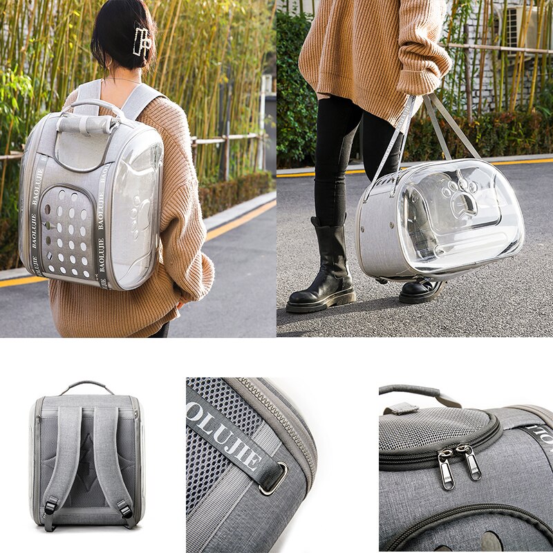 Cat Backpack Breathable Pet Travel Transport Shoulder Bag With Window Portable Carrier For Cats - anconmall