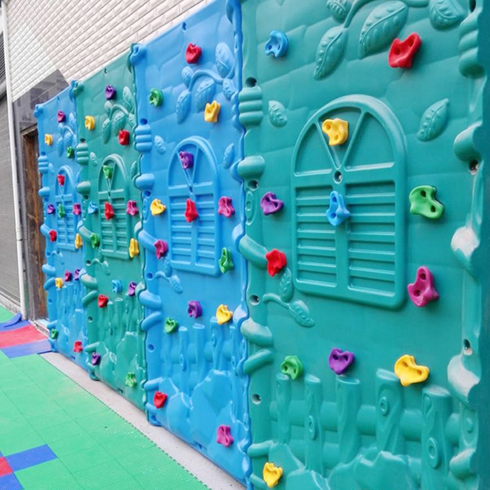 Toys for children Kids Rock Climbing Wall Holds Games Children Wood Wall Climbing Stones Toys Child Playground Outdoor playset