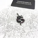 Pendant Red Dragon Winter 925 Sterling Silver Fashion Jewelry Europe Ethnic Trendy Accessories Gift For  Woman Men