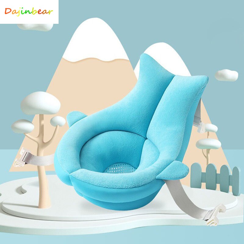Baby Newborn Shower Bath Tub Pad Non-Slip Bathtub Net Bag Seat Support Mat Foldable Take Bath Pad Soft Comfort Body Cushion