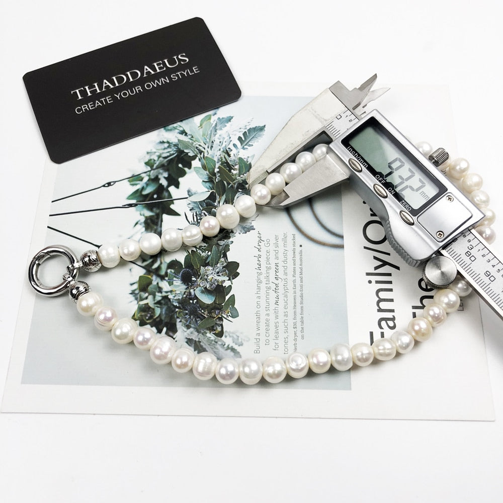 Strand Necklace Real Freshwater Pearl Brand New 925 Sterling Silver Fashion Jewelry Europe Style Glam Gift For Women Friend