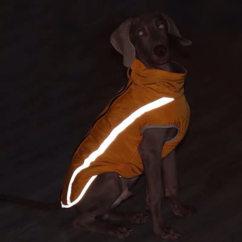 Winter Thicken Warm Coat Reflective Fleece Waterproof Windproof Jacket for Medium Large Dogs Weimaraner Doberman German Shepherd - anconmall