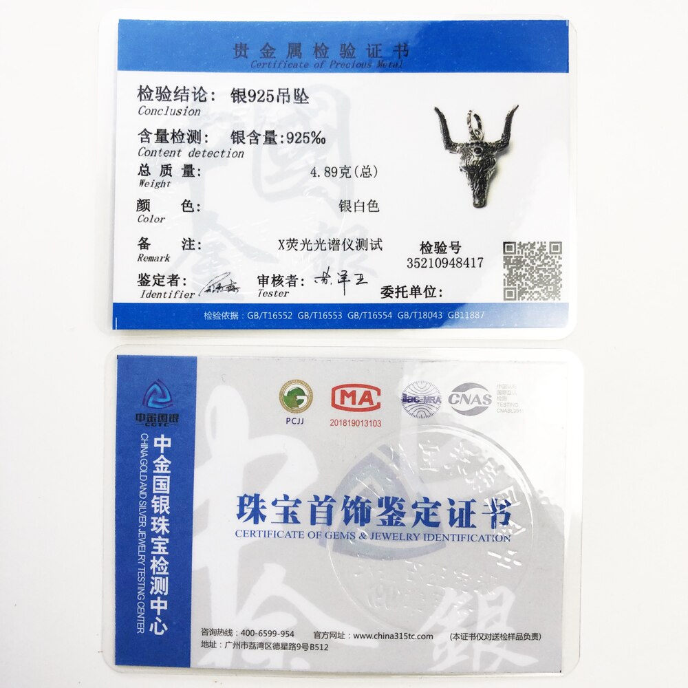 Pendant Blackened Bull Head Brand New Fine Jewelry Accessories 925 Sterling Silver Gift For Women & Men