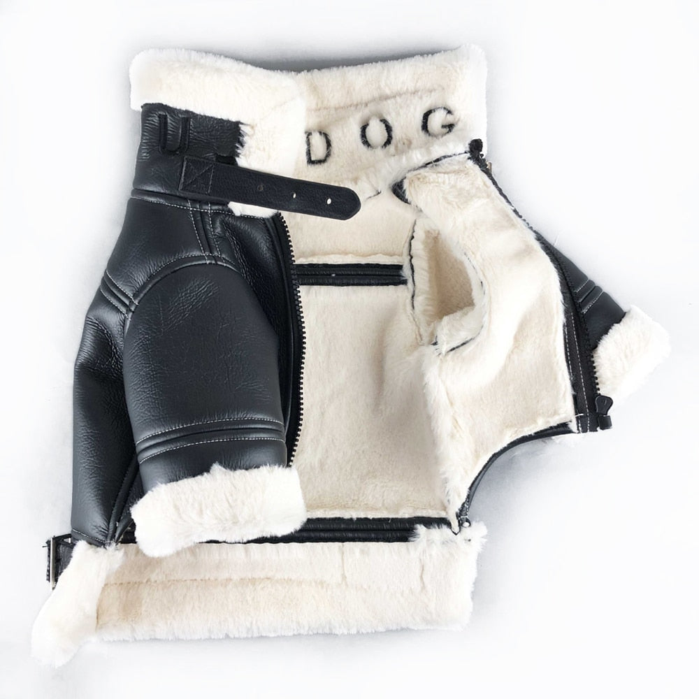 Soft Lapels Faux Fur Coat Black Thickened Warm Coats Dog Jackets for Puppies Teddy French Bulldog - anconmall