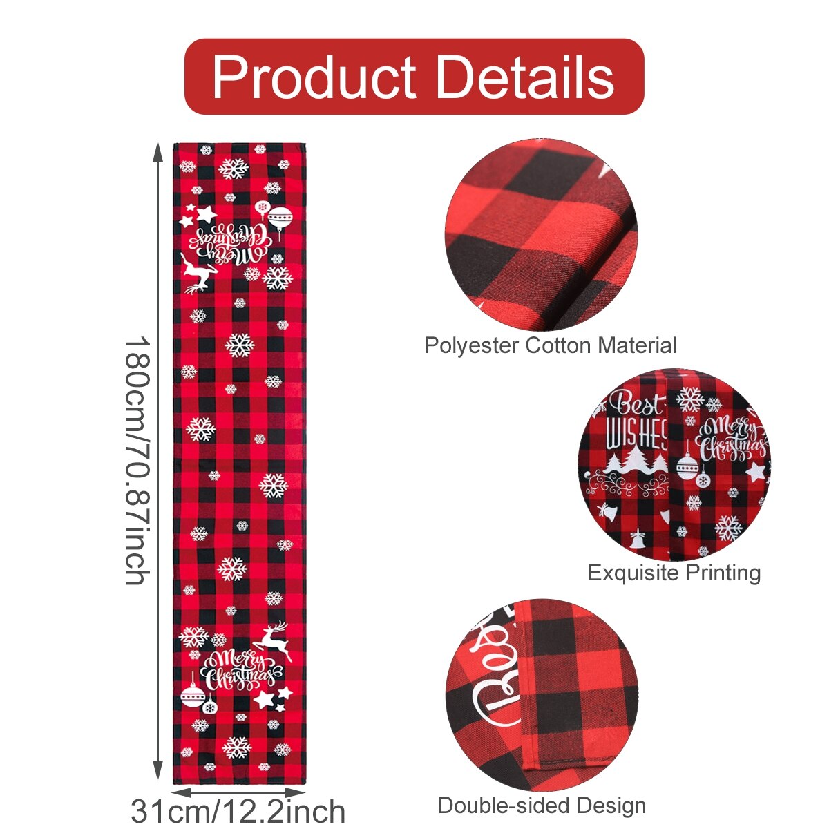 Christmas Elk Snowflake Table Runner Merry Christmas Decor For Home 2022 Xmas Ornaments Navidad Natal New Year&#39;s Decor 2023 - anconmall