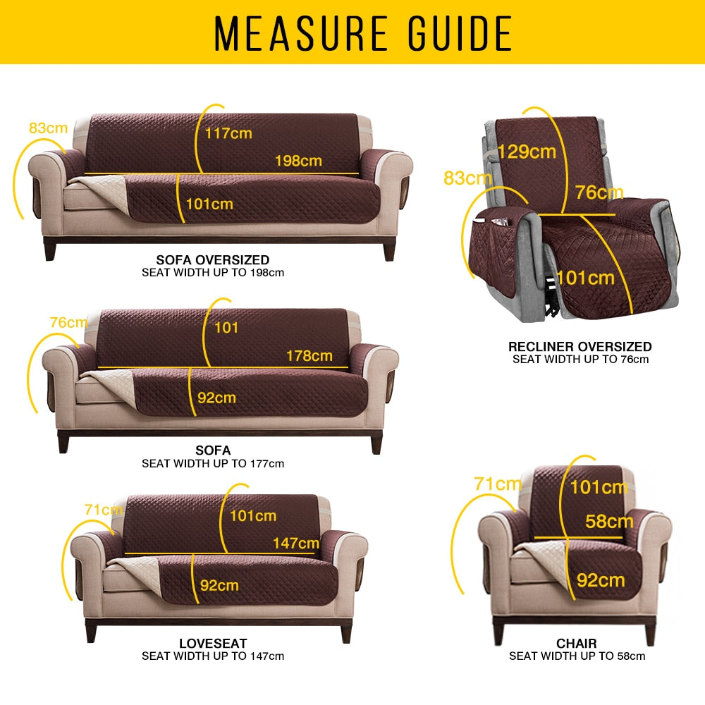 Sectional Sofa Cover Water Resistance Couch Slipcover Cover Pet Protector Anti-Slip Sofa Covers For Living Room - anconmall